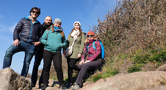 Duxin lab hiking in nature