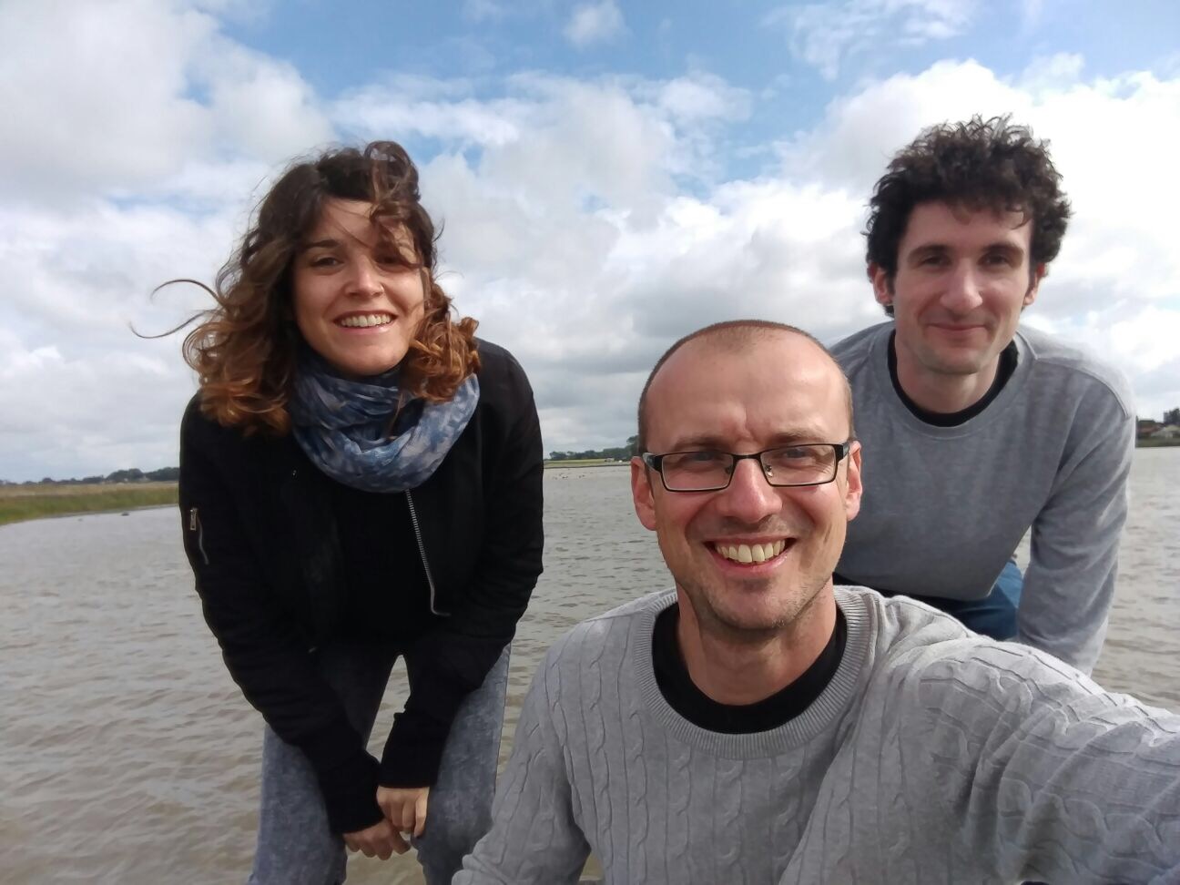 Image 28. Somewhere on the way to Kullaberg Nature Reserve.  Selfie of Berta, Kostya and Sam.