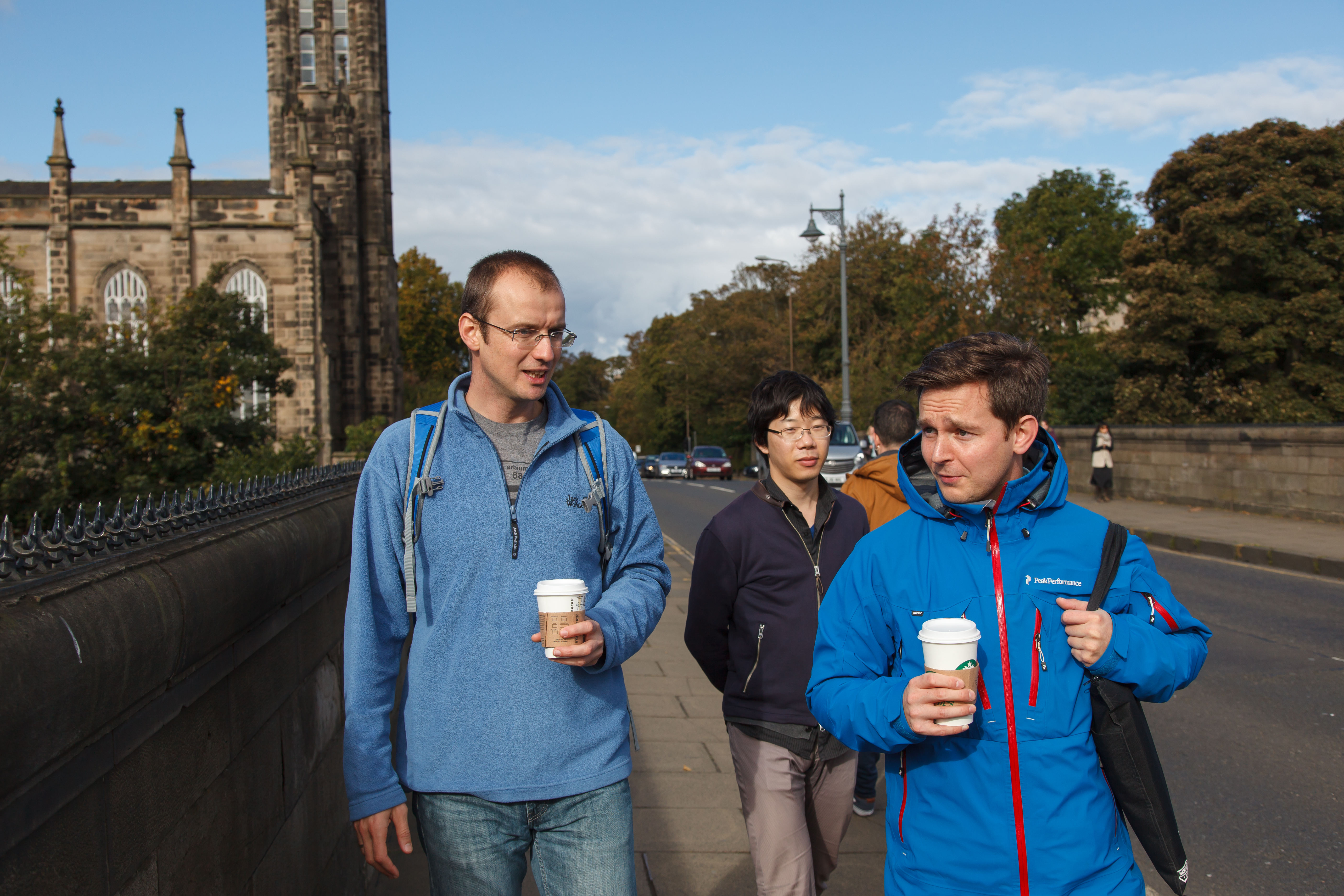 Image 19 Walking around Edinburgh. Konstantin, Tatsuro and Ulrich.   