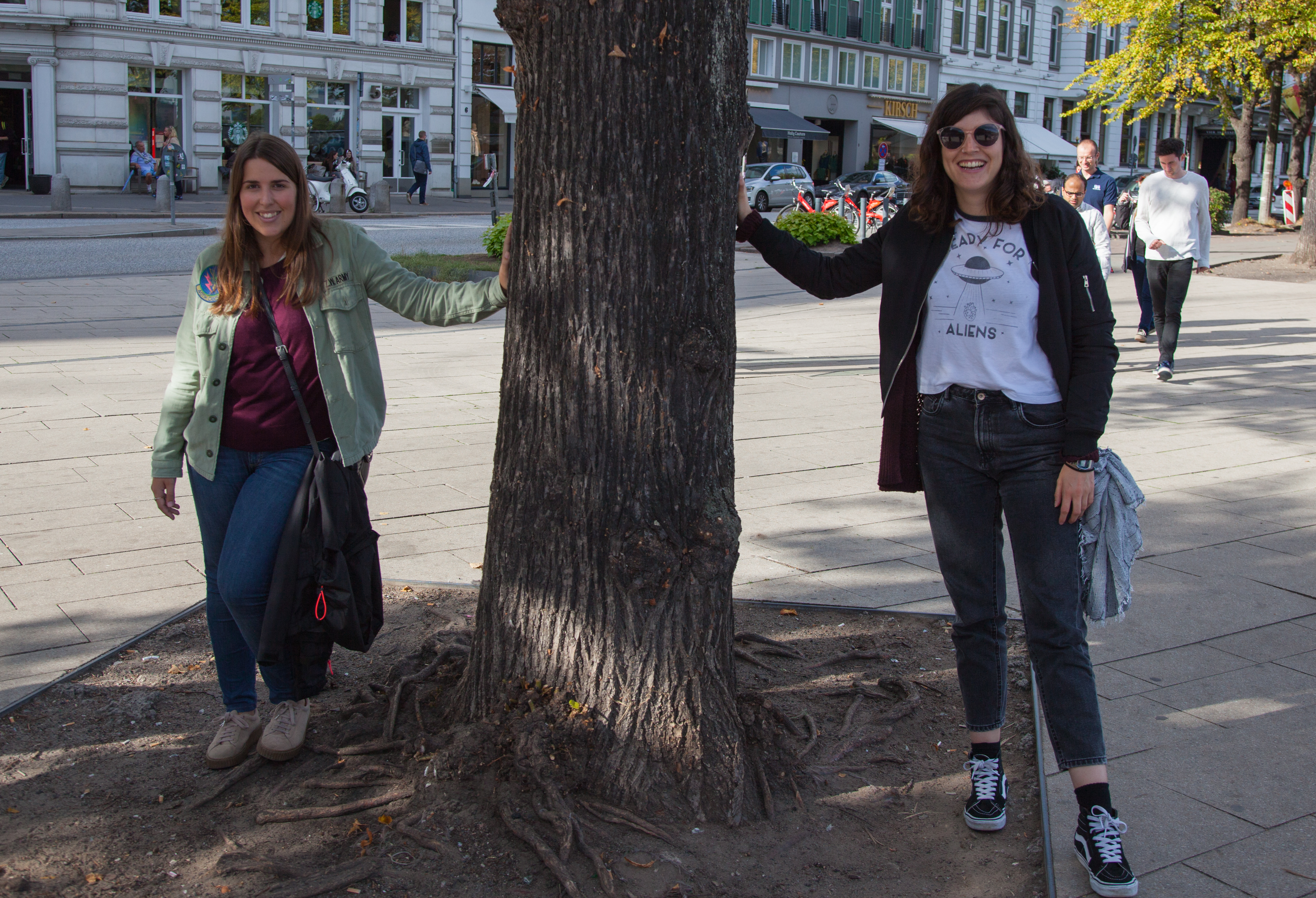 Image 13. Walking around Hamburg. Irene and Berta.