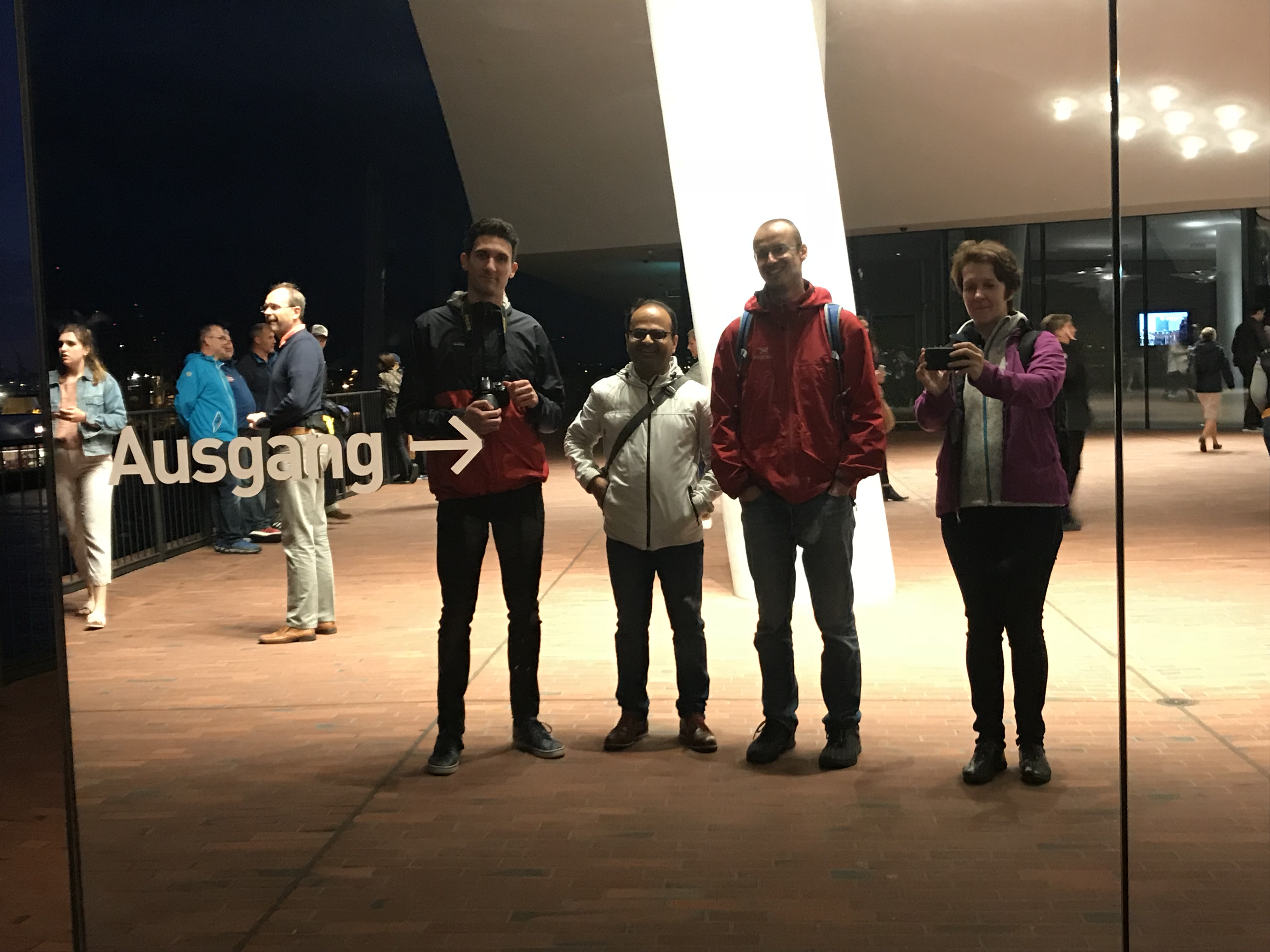 Image 29. Group selfie in the mirror of Elbe Philharmonic Hall.