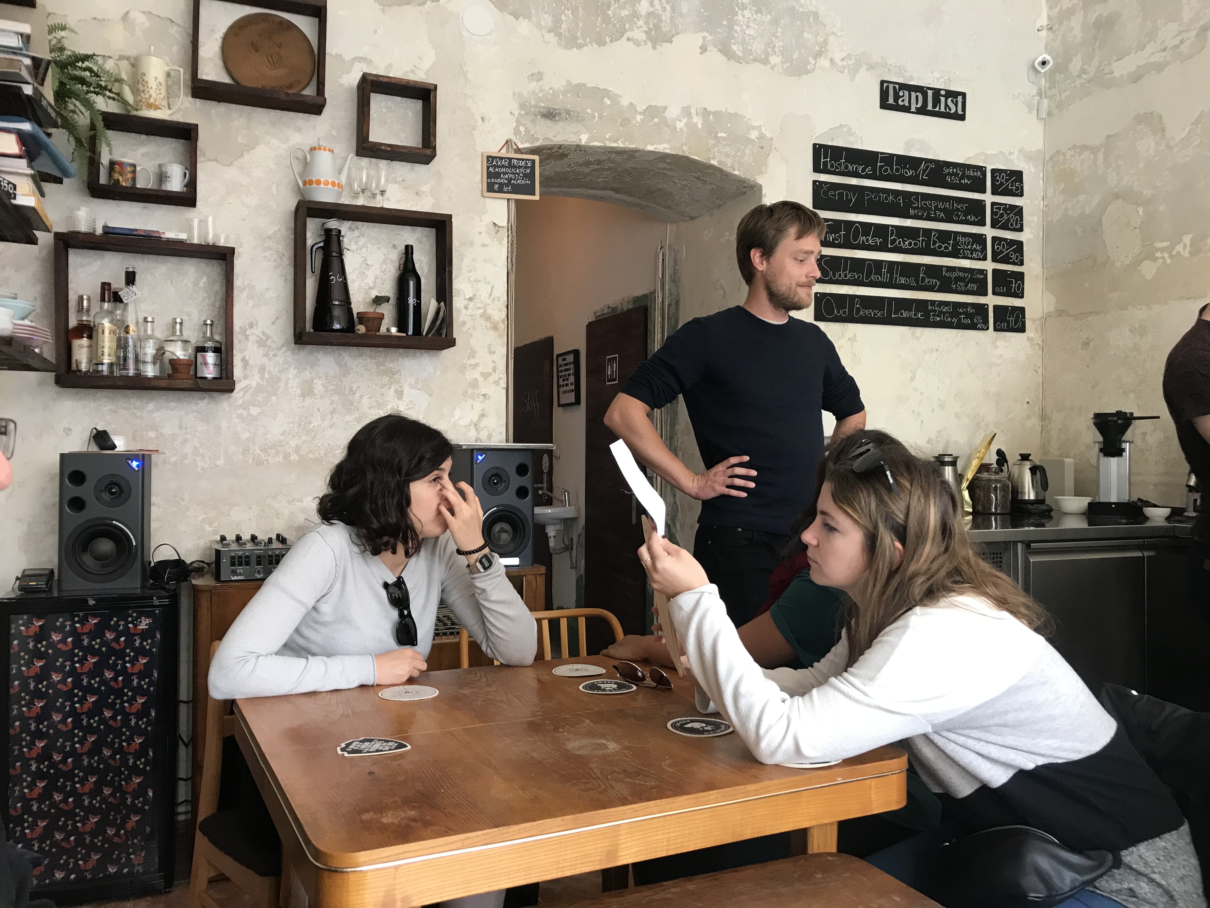 Image 11. In a cafe. Berta, Rasmus and Andrea.