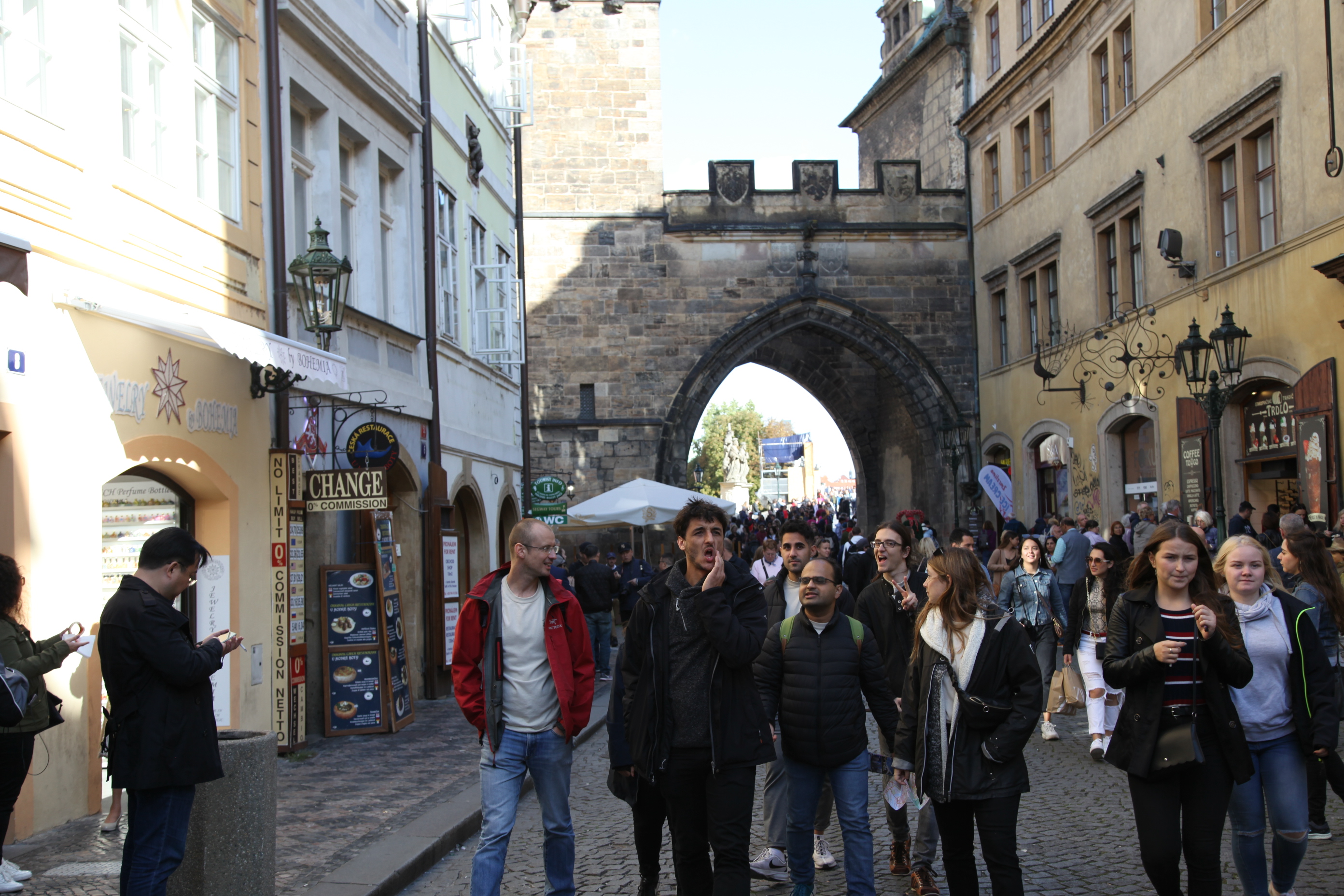 Image 18. Walk through Old Town Prague. Rasmus, Berta, Misha and Viktor.
