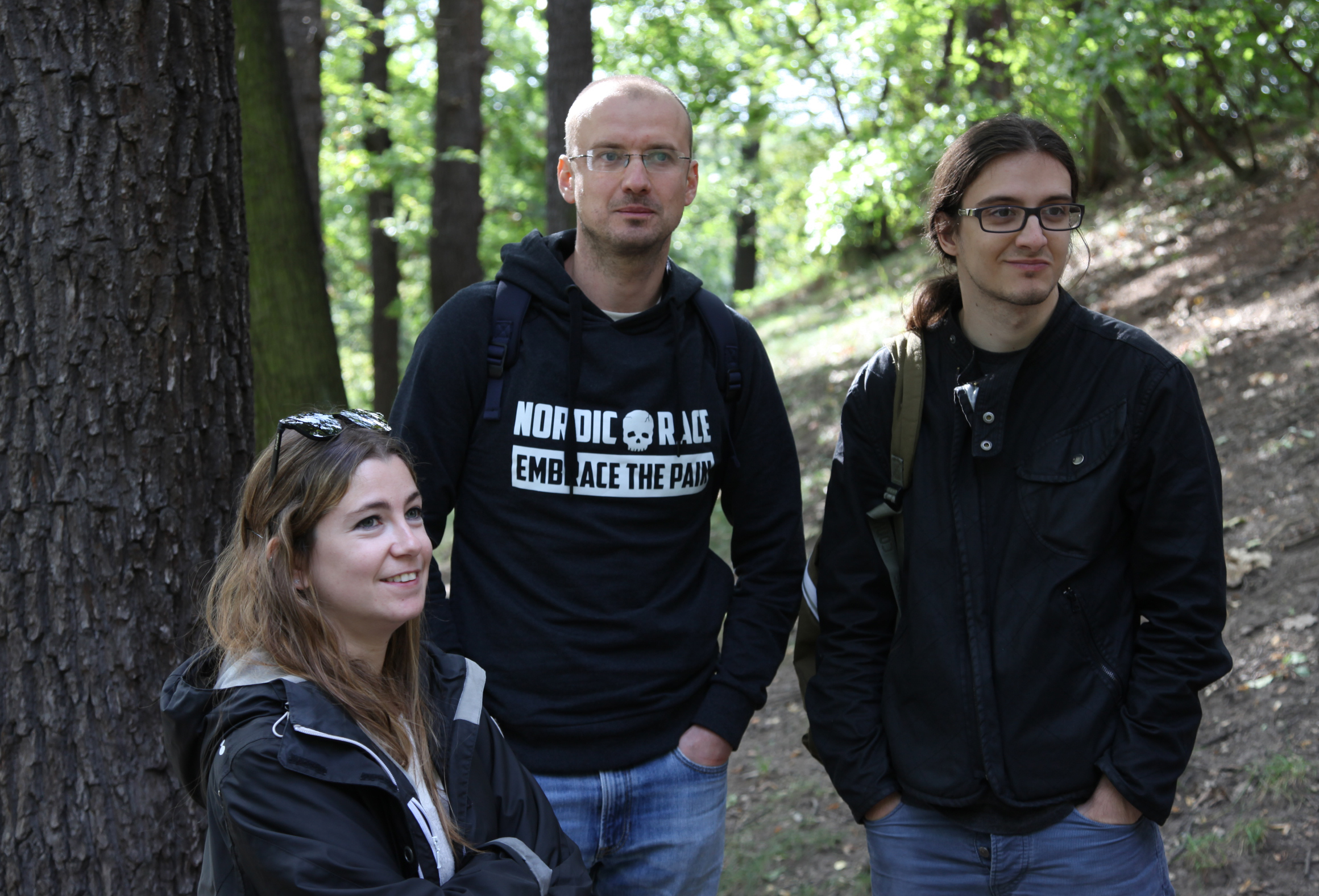 Image 23. Open air workshop. Andrea, Kostya and Norbert.